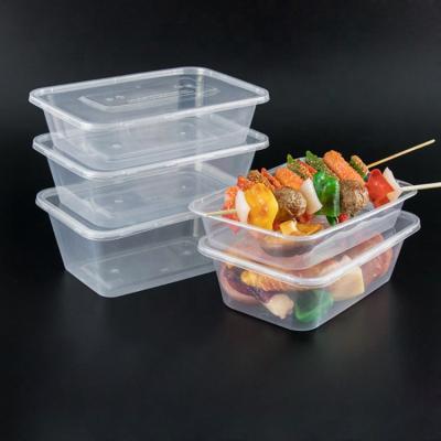 China Microwavable Safe Square Food Storage Take Away Disposable Custom Plastic Food Container Lunch Box With Lid for sale