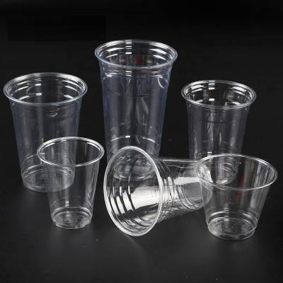 China 16oz Single Wall Custom Disposable Plastic Cups For Beverage And Milk Tea for sale