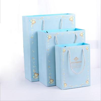 China China factory disposable high quality git wrap custom recycle paper bag for gift with cotton rope handles for sale