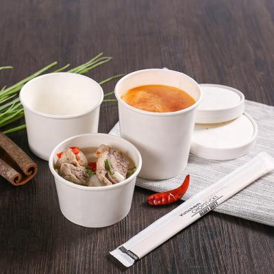 China Custom DOUBLE WALL 16oz 26oz Logo Printed Disposable Kraft Paper Soup Cup for sale