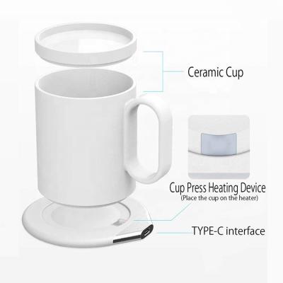 China Sustainable 2 in 1 Mug Cup Warmer Set for Home/Office to Heat Coffee, Tea, Milk, Water Cup for sale