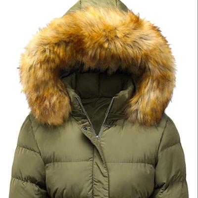 China Waterproof Women's Winter Down Jacket Padded Down Coat With Detachable Fur Hood for sale