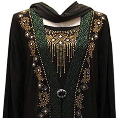 China QUICK DRY Women's Robe Abaya Muslim Middle Eastern Arab Rhinestone Embroidered Rhinestone Embroidered Cardigan Dress Long Sleeve for sale