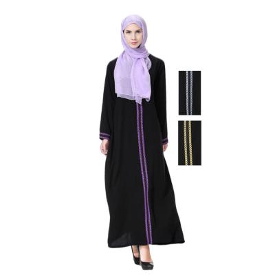 China Newest Commission Sexy V-Neck Long Sleeve Muslim Black Soft Cotton Formal Casual Daily Women's Dresses for sale