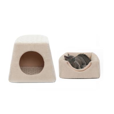 China Hot Sales Shape-changing Cats Pet Nest Resting Box Cat House Cat Villa Folding Disassembly Cat Kennel Pet Carriers for sale