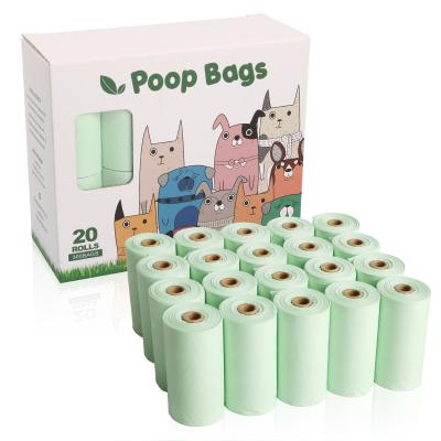 China Sustainable Biodegradable Compostable 20 Roll Pet Waste Bag Pick Up Dog Poop Bags for sale