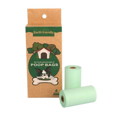 China Sustainable Biodegradable Compostable 4 Roll Cornstarch Pet Waste Bag Take Dog Poop Bag Pet Cleaning for sale