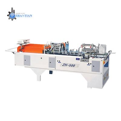 China ZH-500 China 0-150m/min N/E/F food corrugated semi-automatic mini box carton folding gluing machine for fruit box for sale