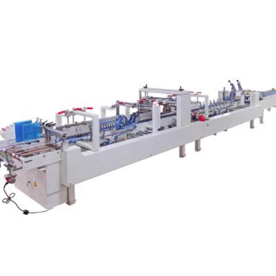 China ZH-780S Food High Efficiency 4kw 3 Sides Corrugated Cardboard Folding Pasting Machine With Lock Bottom for sale