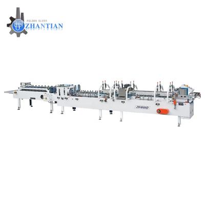 China ZH-1000D Food Box Full Crash Automatic Pre Lock Bottom Folder Gluer Machine for sale