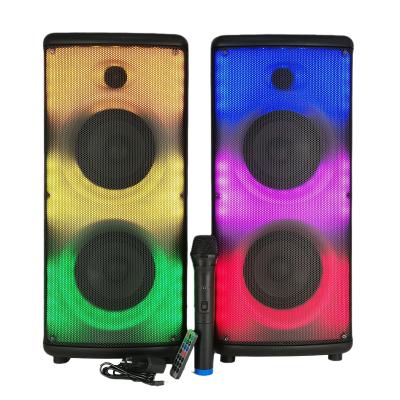 China Wireless Charger For Mobile Phone Party LED Outdoor Speaker With Dancing Fire Microphone Power Speaker The Large Bass Lightweight Wireless Professional Treble for sale