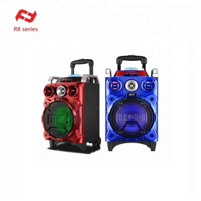 China Large PORTABLE Wooden Speaker Cart With Handle Wheels Rechargeable Portable Speaker for sale