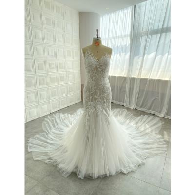 China High Quality Anti-Static Tull Mermaid Wedding Dresses Trumpet Bridal Gown Wedding for sale