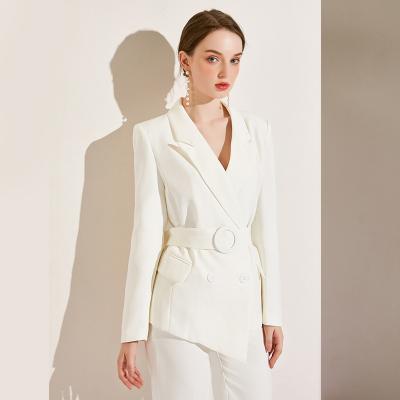 China Elegant Women Anti-Static Suits Style 2 Pieces With Belt Suit For Formal Occasion Business Women Under Suits for sale