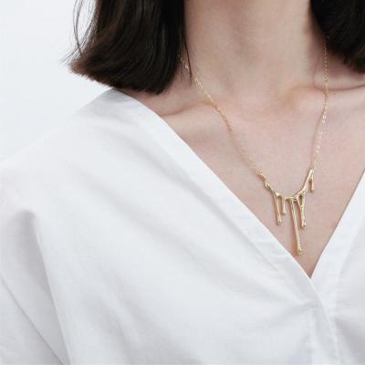 China Elegant Casual/Sporty Fashion Drop Wax Necklace Collection Copper Plated With Real Gold Necklace for sale