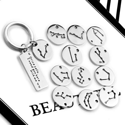 China Custom made high quality cheap metal pvc promotion hot sale twelve constellations key chain for sale