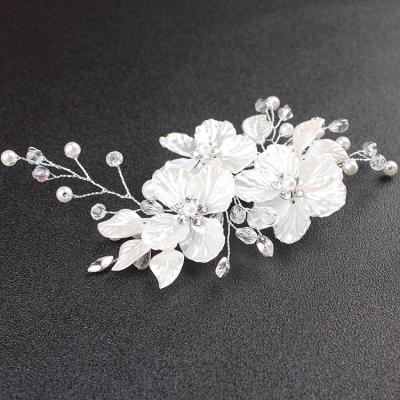 China Tiara Rhinestone Crown Handmade Wedding Bridal Hair Accessories Beading Flowers Crystal Frosted Headband for sale