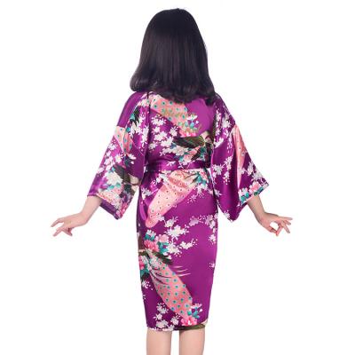 China QUICK DRY Baby Bridesmaids Long Robe Bridesmaid For Wedding Party Bride Kids Kimono Bath Robe Child Sleepwear Nightgown for sale