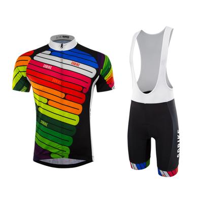 China Breathable Custom Design China Made Pro Teams Cycling Cycling Kit Jersey Chamois Bib Shorts Mens Cycling Clothing Set Manufacturer for sale