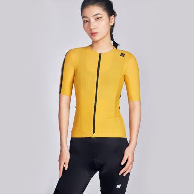 China Breathable Pro Team Short Sleeve Women Cycling Jersey Custom Design Thoughtful Logo Bike Wear Bicycle Tops Shirts Supplier for sale