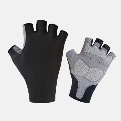 China Custom Made Recycling Manufacturer High Quality Black Half Finger Gloves Unisex Color And Pattern Sublimation Printing Gloves for sale