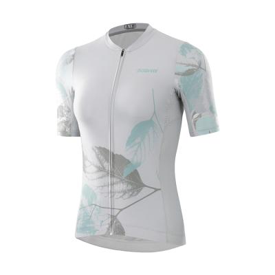 China New Design White Women Antibacterial Short Sleeves Cycling Ciclismo Cycling Tank Tops Set Uniform Woman With Back Pocket for sale