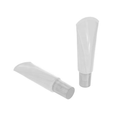 China Cosmetics Double Cover Transparent PE Plastic Screw Horn Tube For BB Skin Care Packaging Of Cosmetic for sale