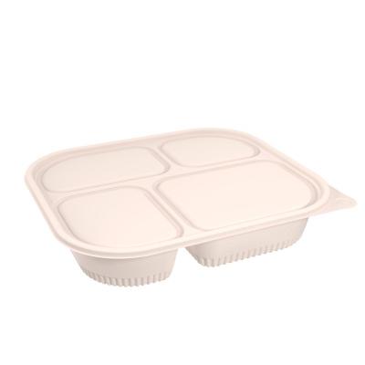 China Eco-friendly Hot selling PLA Lunch Box eco friendly 4 Compartments corn starch plastic disposable stackable Food Container for sale