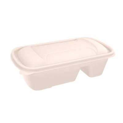 China Natural Disposable Biodegradable Food Container 2 Compartment Premium Eco Friendly Disposable Bento Box for sale