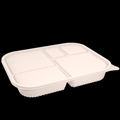 China Eco-friendly Wholesale Compostable Lunch Box Biodegradable Disposable Food Container Cornstarch for sale