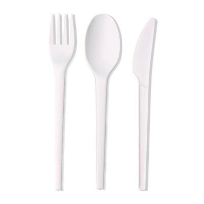 China Wholesale 100% PLA Biodegradable Spoon Fork Knife Disposable Cutlery Compost Food Utensil Certificate OK for sale