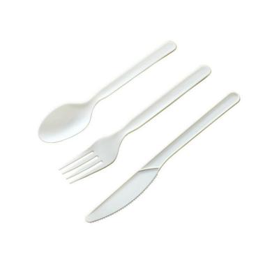 China Eco Friendly Disposable Compostable Plastic Knife Spoon Food Utensil Fork PLA Cutlery Set Portable Cutlery Set for sale