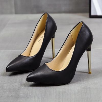 China Size Increasing Hot Selling Pumps Plus Wholesale Stiletto Toe Daily Party Business Women Shoes Pointed Toe Size Ladies High Heels for sale