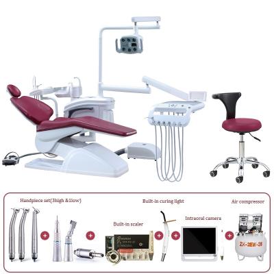 China luxury real metal leather dental chair on sale/dentistry chair for left hand operation /china chair dental instrument for sale