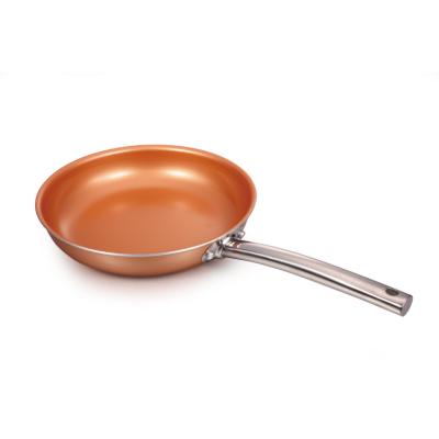 China TV Promotion 20cm Sustainable Ceramic Cookware Non-stick Copper Coating Aluminum Frying Pan for sale