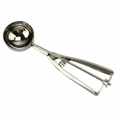 China Hot Selling Large Size Non-Stick Viable Amazon Stainless Steel Cookie Dough Ice Cream Scooper With Trigger For Kids Melon Ball for sale