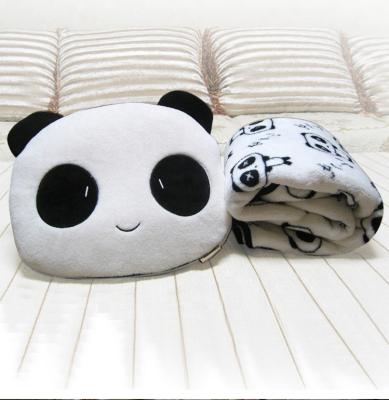 China Factory Direct Sales Panda Air Conditioning Blanket Light Weight Air Conditioner Pillow Cover 2 in 1 for sale