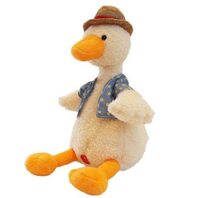 China Home decoration gifts selling shaking electric gleamy plush toy talking duck talking duck toy wholesale for sale