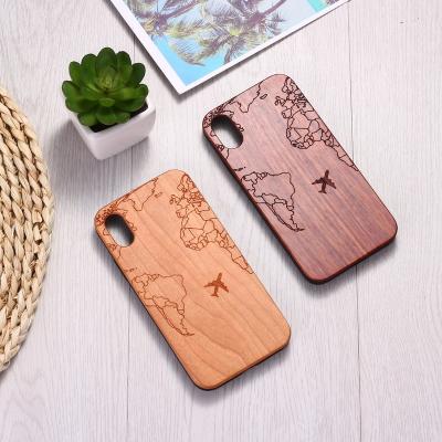 China Creative Anti-fall Aircraft Card Design Wood+TPU Anti-fall Laser Carving Wooden Phone Case For iphone 12 pro max for sale