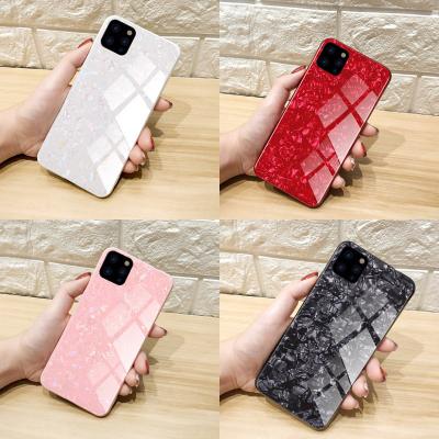 China New Trending Anti-drop Fashion Conch Grain Glass+TPU Anti-drop Shockproof Phone Case For iphone 12 Pro Max for sale