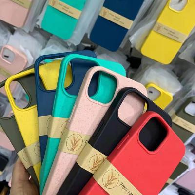 China Custom Logo Environmental Friendly And Biodegradable Anti-drop Phone Case For iphone 13 13 pro max for sale