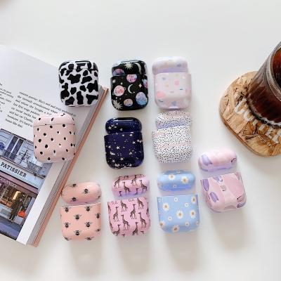 China Fashion Popular Water-paste Marble Wireless Earphone Shockproof Cover For Airpods pro 1/2 Airpods Case for sale