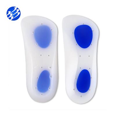 China Silicone Lizeng 3/4 length arch massage foot gel base insole for sale