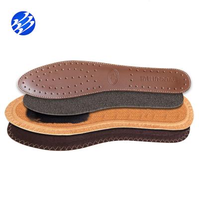 China Brand New GENUINE LEATHER Premium Leather Active Odor Control Leather Insoles For Men for sale