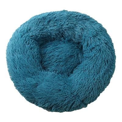 China Breathable Eco - Friendly Colorful Washable Fluffy Round Pet Cat Beds for sale