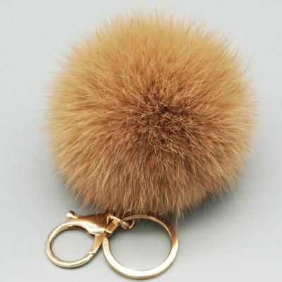 China Eco-friendly funny coloful rabbit fur head chain pom pom like women bag charm for sale