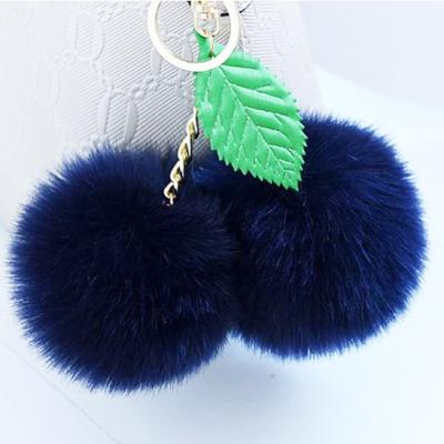 China Custom Eco-Friendly Eco-Friendly Lovely All Colors Real Rabbit Fur Key Chain Pompom As Car Charm Hanging Pendant Handbag for sale