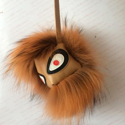 China Competitive Price DIY Fox Fur Doll Style Monster Key Pendant Ball Fur Key Chain For Bag Charm Decoration for sale