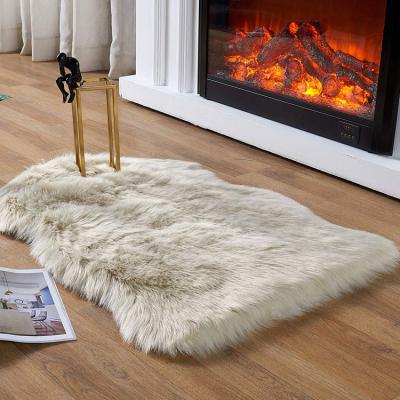 China Anti-slip Colorful Soft Fluffy Faux Sheepskin Fur Blanket For Home Design for sale