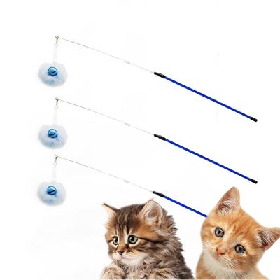 China Wholesale Hot Selling Viable Colorful Charmer Toys Playing Interactive Cat Wand Cat Magic Wands Set With Rabbit Fur Cat Stick Toy Magic Wands 2.4m for sale